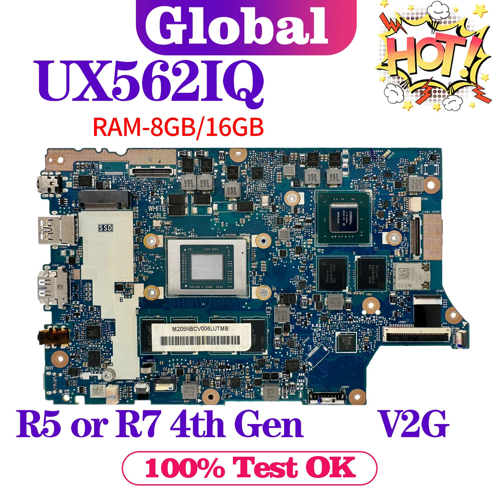 KEFU UX562IQ κ, ASUS Zenbook Q507IQ UX562I Q507I Ʈ  R5 R7 4  GPU/V2G RAM-8GB/16GB